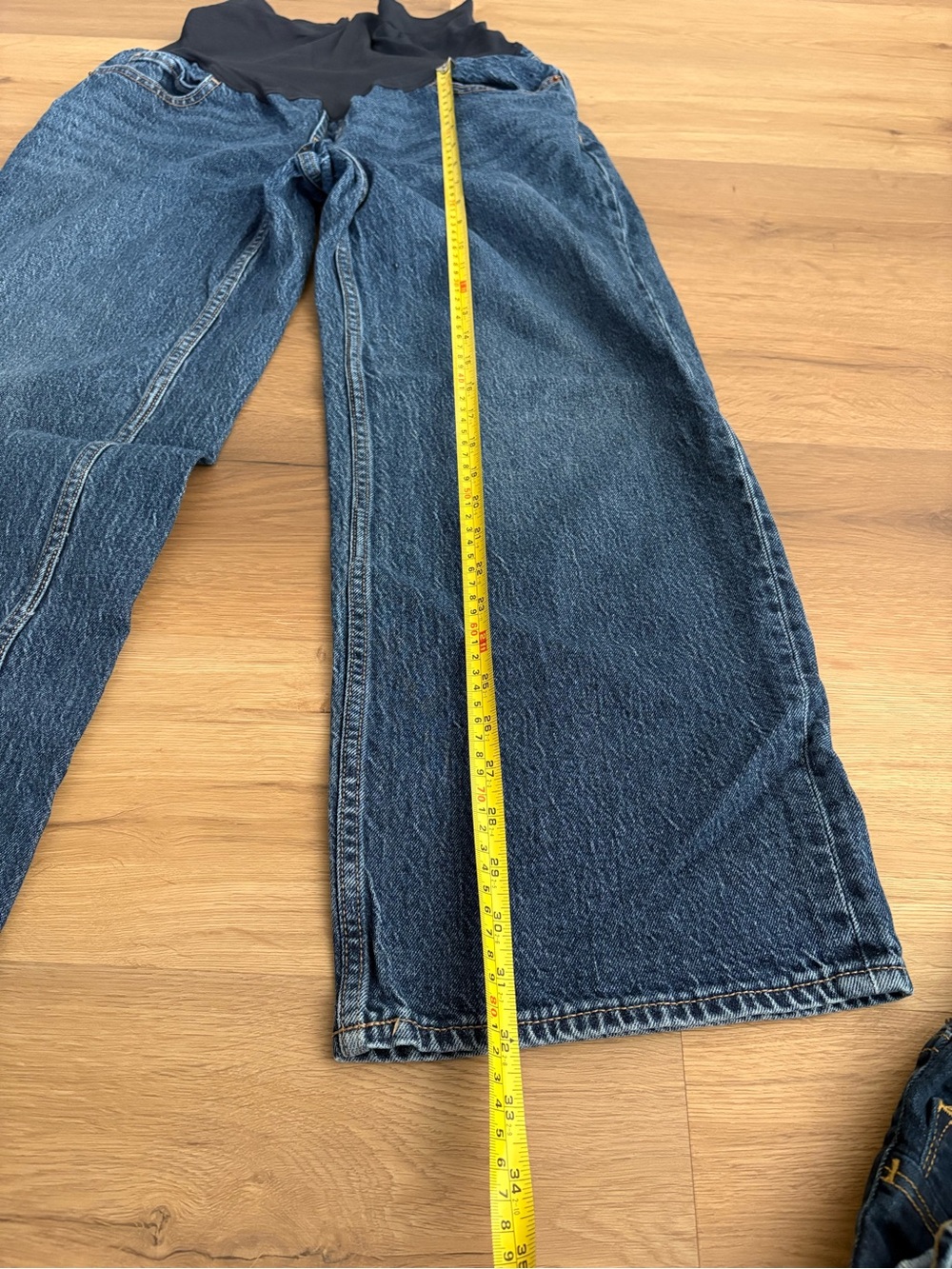 Maternity Wide Leg Dark Blue Stretch-Waist Jeans Old Navy Size 8 Short - Picture 7 of 8